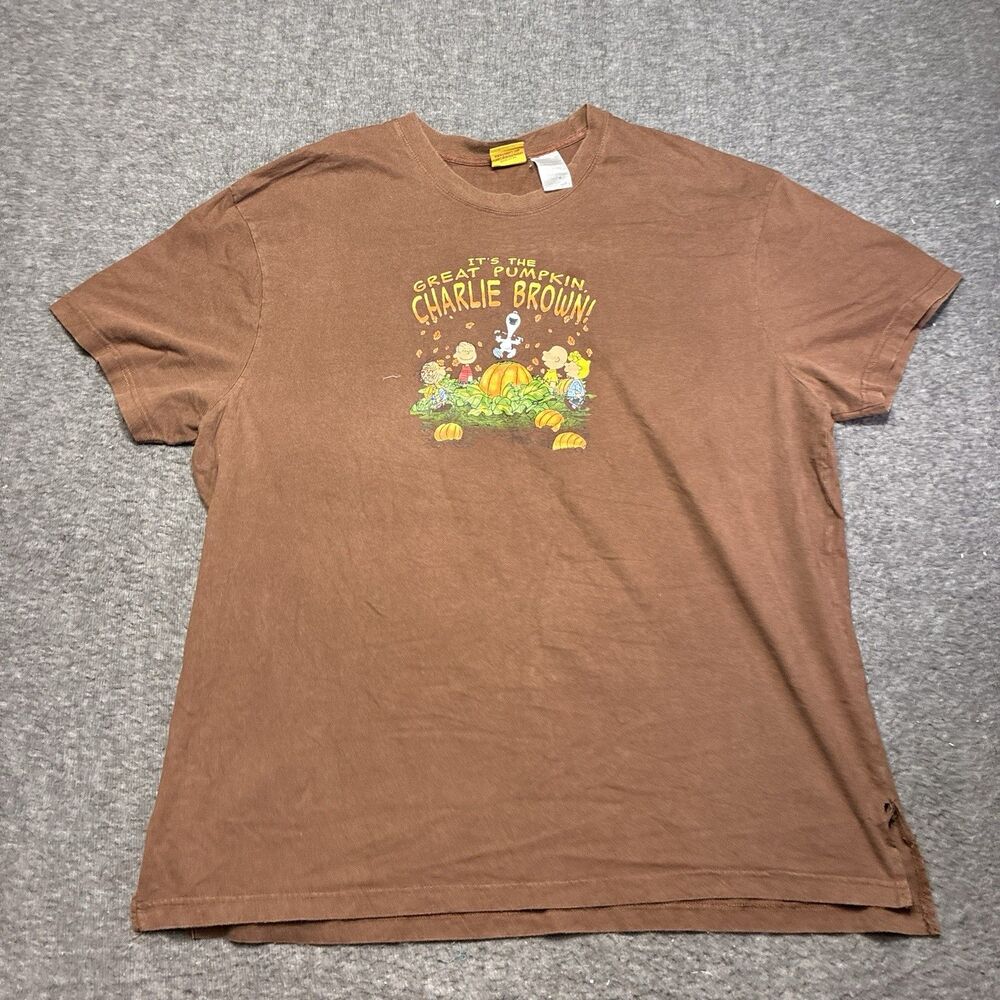 Vintage Peanuts Charlie Brown Snoopy Fall Great Pumpkin T Shirt Size XXL Y2K - Picture 2 of 9